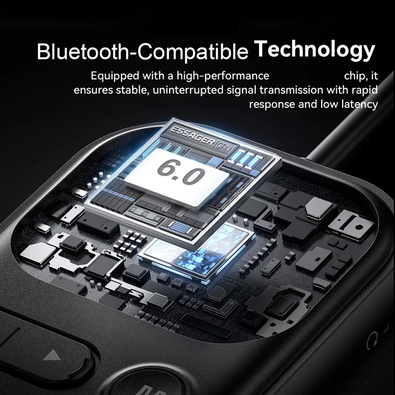 ESSAGER ES-BT30 2 in 1 Bluetooth-compatible Audio Adapter RX / TX LCD Display Converter for Car Speaker - Black
