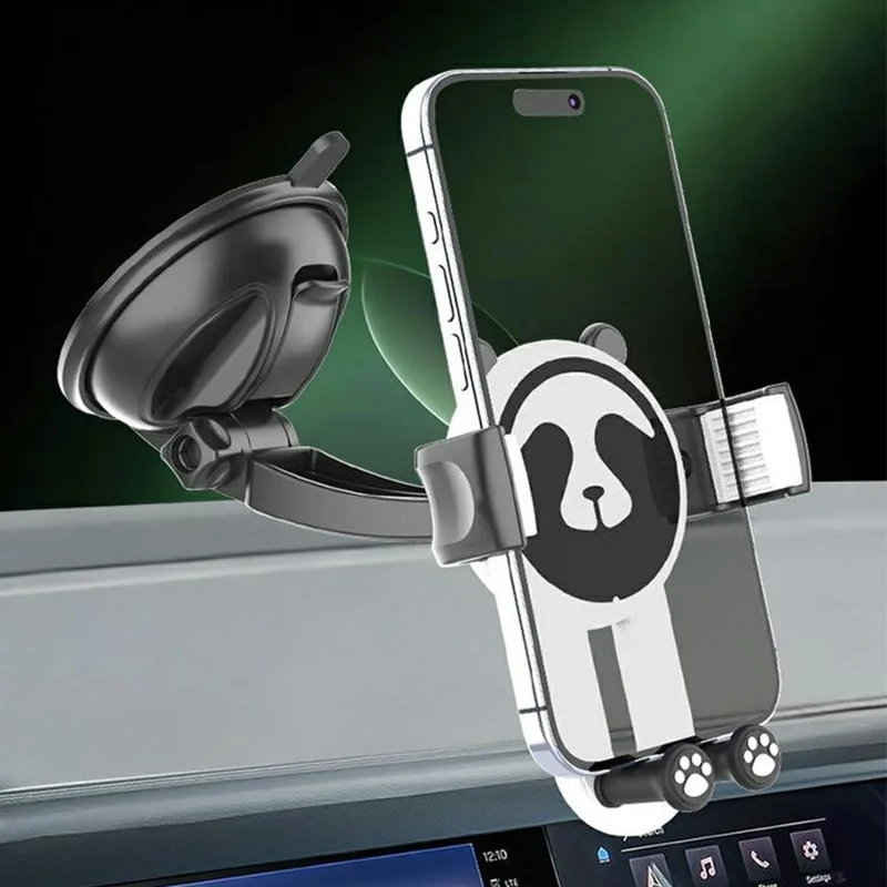 Panda Car Suction Cup Phone Mount 360° Rotation Vacuum Suction Cup Holder for Car Dashboard Windshield - Black