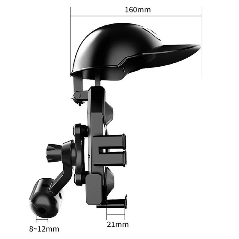 Cycling Phone Holder Baseball Cap Sunshade Rearview Mirror Mount Shockproof Stand for Motorcycle Bicycle - Orange