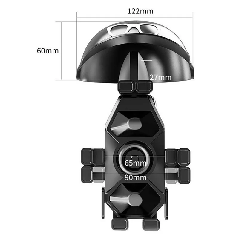 Cycling Phone Holder Baseball Cap Sunshade Rearview Mirror Mount Shockproof Stand for Motorcycle Bicycle - Orange