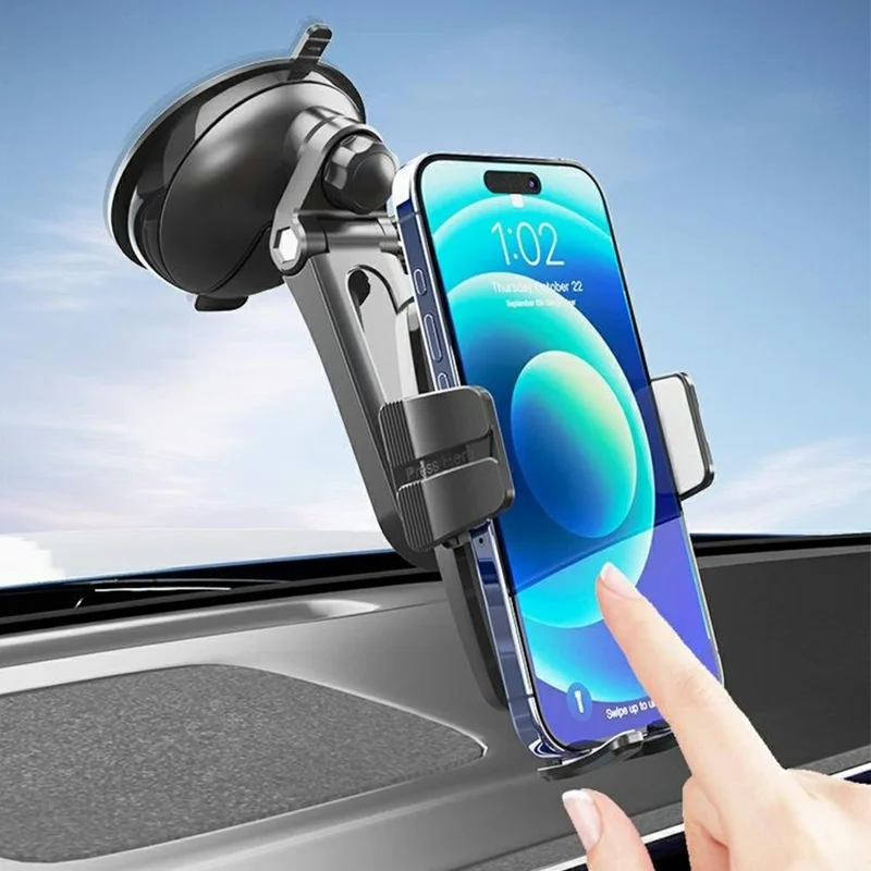 Car Phone Mount 360 Degree Rotation Vacuum Suction One Click Release Stand for Windshield Dashboard - X261B
