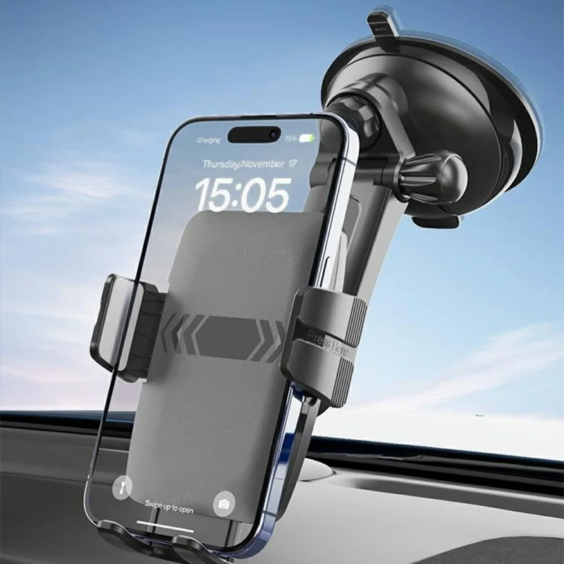 Car Phone Mount 360 Degree Rotation Vacuum Suction One Click Release Stand for Windshield Dashboard - X261B