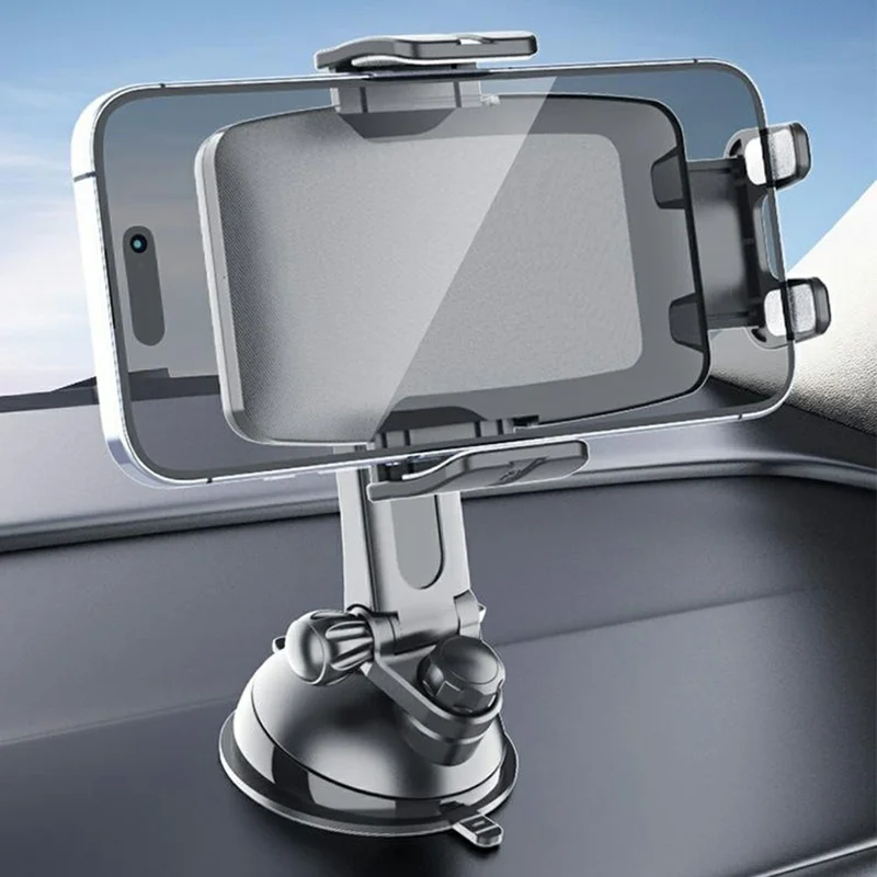 Car Phone Mount 360 Degree Rotation Vacuum Suction One Click Release Stand for Windshield Dashboard - X261B