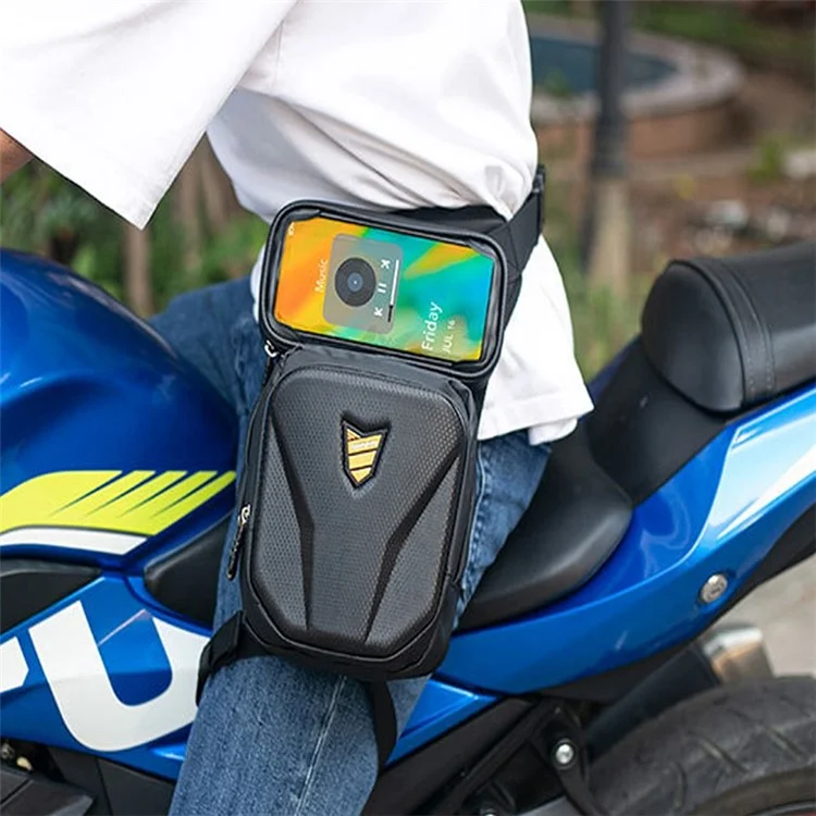 RZAHUAHU Motorcycle Leg Side Bag Waterproof Large Capacity Touch Screen Phone Pocket Fanny Pack Waist Bag