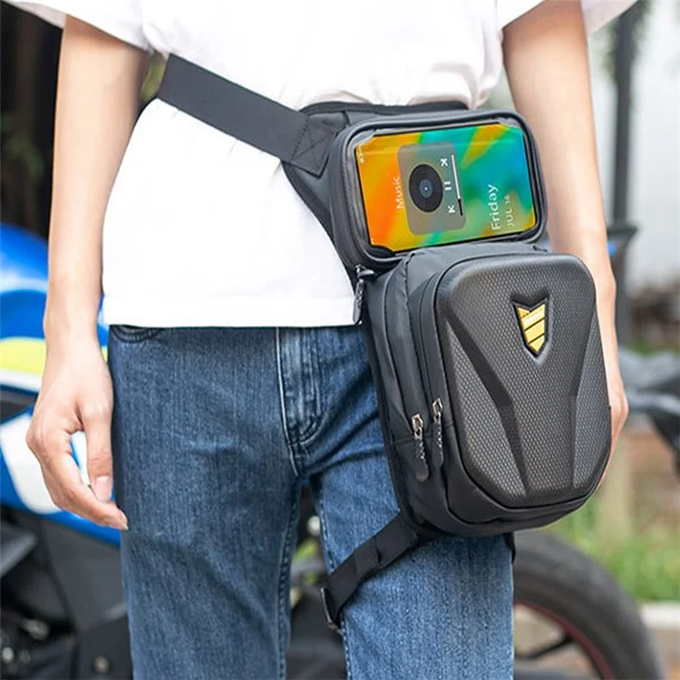 RZAHUAHU Motorcycle Leg Side Bag Waterproof Large Capacity Touch Screen Phone Pocket Fanny Pack Waist Bag