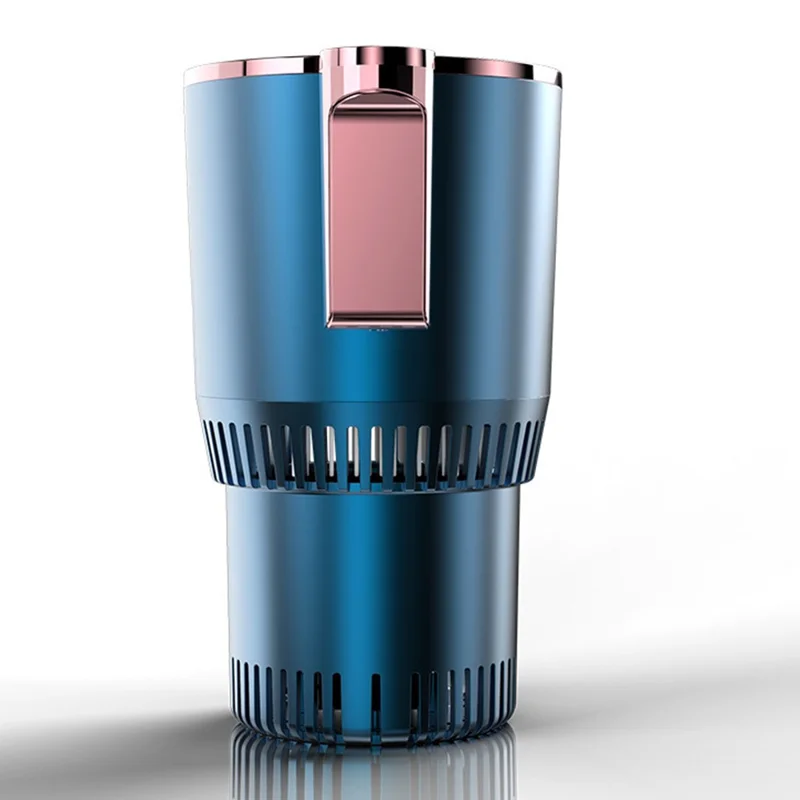 Car Smart Hot and Cold Drinks Holder Home Office Fast Refrigeration Heating Cooling Cup with Digital Display - Blue