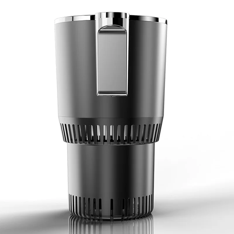 Car Smart Hot and Cold Drinks Holder Home Office Fast Refrigeration Heating Cooling Cup with Digital Display - Black