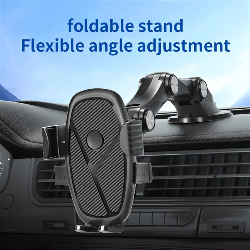XZ3+JZ3 Car Dashboard / Windshield Mount Three Segment Nano Suction Cup Base Automatic Clamping Phone Holder Bracket