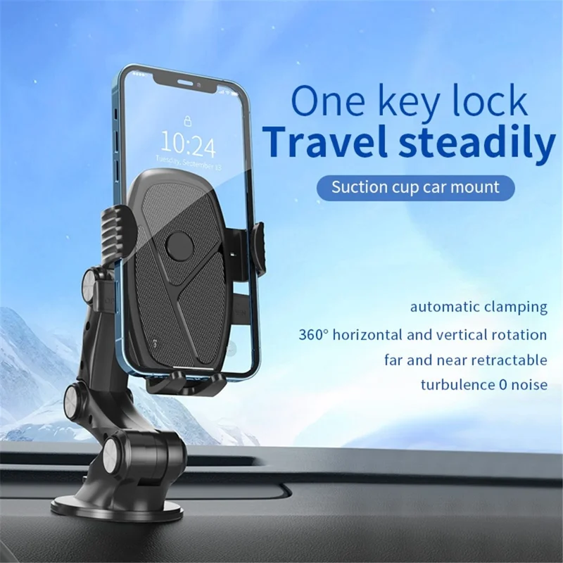 XZ3+JZ3 Car Dashboard / Windshield Mount Three Segment Nano Suction Cup Base Automatic Clamping Phone Holder Bracket