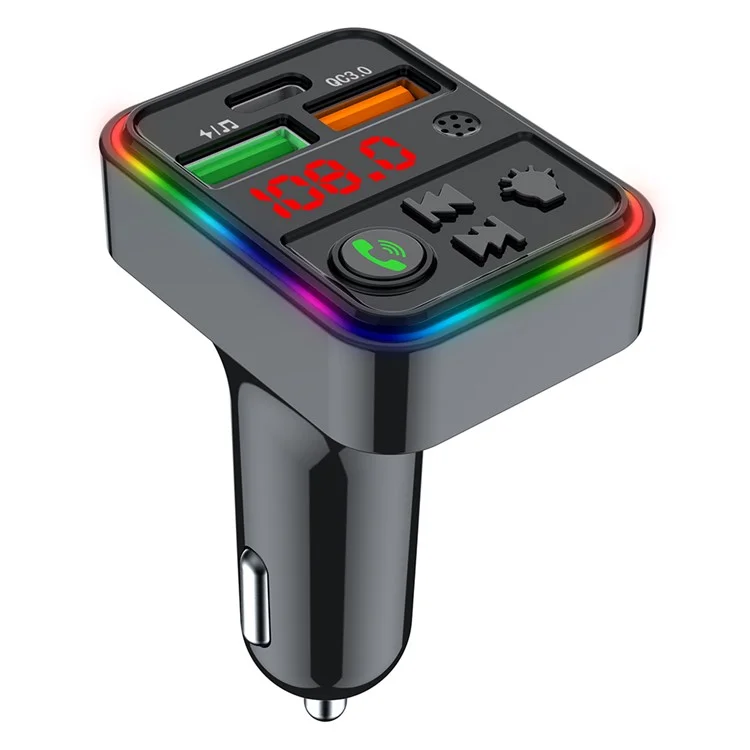 Chargeur de voiture Bluetooth MP3 Player Car Charger Adapter PDF18 PD 25W+QC3.0 Prenant en charge les appels mains libres U-Disk Qualité sonore sans perte