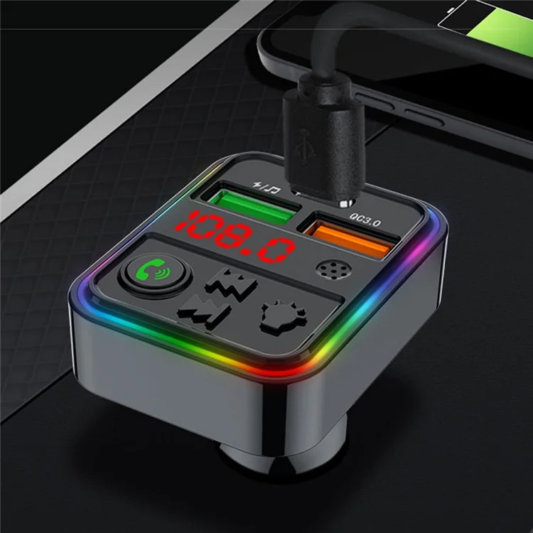 Chargeur de voiture Bluetooth MP3 Player Car Charger Adapter PDF18 PD 25W+QC3.0 Prenant en charge les appels mains libres U-Disk Qualité sonore sans perte