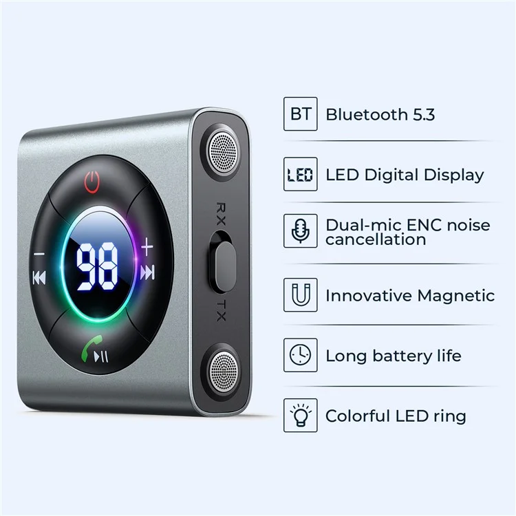 Joyroom Jr-cb2 Automobile Dell'adattatore Bluetooth da 3,5 mm Aux Music Wireless Ricevitore Wireless / Adattatore di Chiamate a Mani Libere Trasmettitore