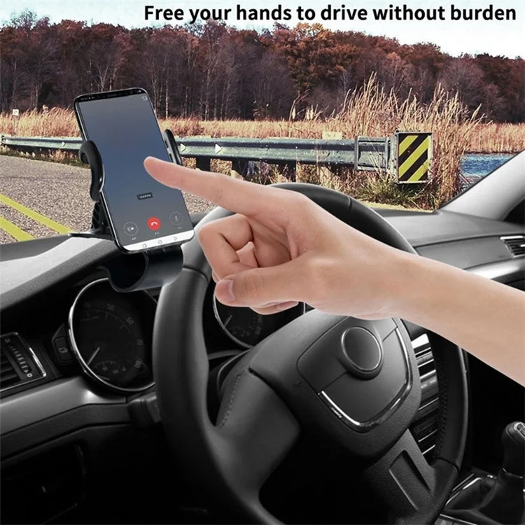 Universal Car Dashboard HUD Clip Phone Holder Rotatable Mobile Phone Stand Bracket with Air Vent Clip