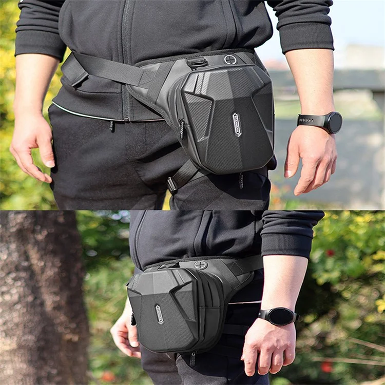 RZAHUAHU Bolsa de Cintura de Moto Resistente al Agua de 600D Fabric Hard Shell para Conducción Cruzada de Teléfonos y Herramientas