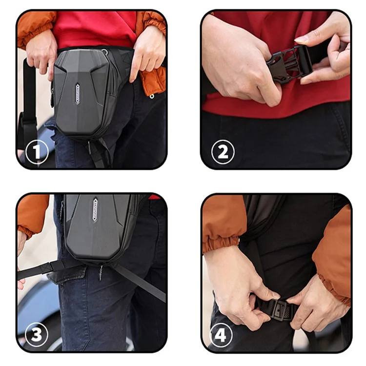 RZAHUAHU Bolsa de Cintura de Moto Resistente al Agua de 600D Fabric Hard Shell para Conducción Cruzada de Teléfonos y Herramientas