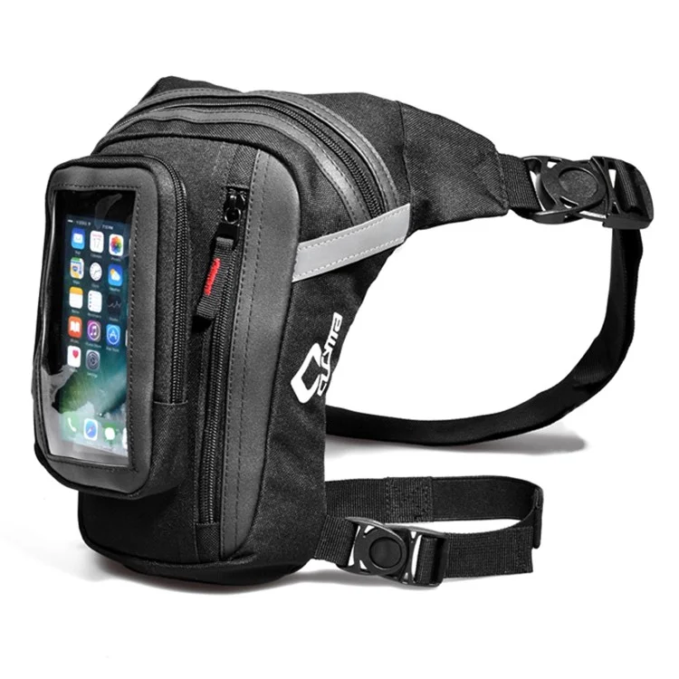 Cucyma CB-1609 Motorcycle Taist Leg Bag 1680d Oxford Tissu Fanny Pack Avec Piste de Téléphone à Écran Tactile