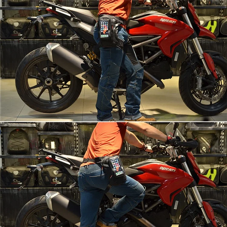 CUCYMA CB-1609 Motorcycle Waist Leg Bag 1680D Oxford Cloth Fanny Pack with Touch Screen Phone Pocket