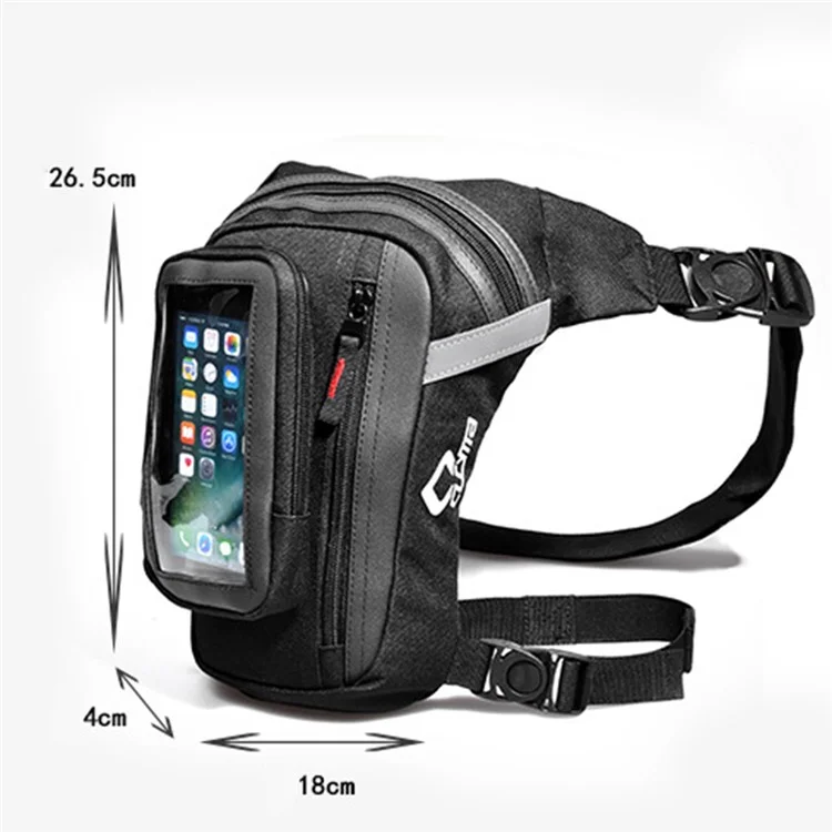 CUCYMA CB-1609 Motorcycle Waist Leg Bag 1680D Oxford Cloth Fanny Pack with Touch Screen Phone Pocket