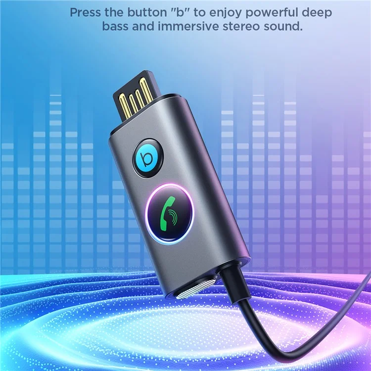 JOYROOM JR-CB7 Wireless Receiver for Car Deep Bass Sound AUX Bluetooth Adapter 3.5mm Jack Kit Support TF Card