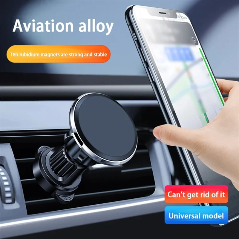 9783 Car Magnetic Cell Phone Holder Car Air Vent Phone Clip Mount Navigation Bracket - Silver