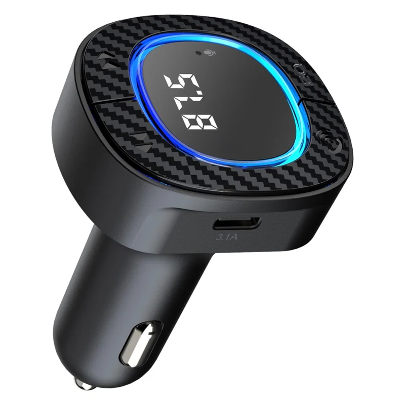 C42 Bluetooth-compatible Hands-free Call MP3 Music Player FM Transmitter Type-C + USB Car Charger Adapter