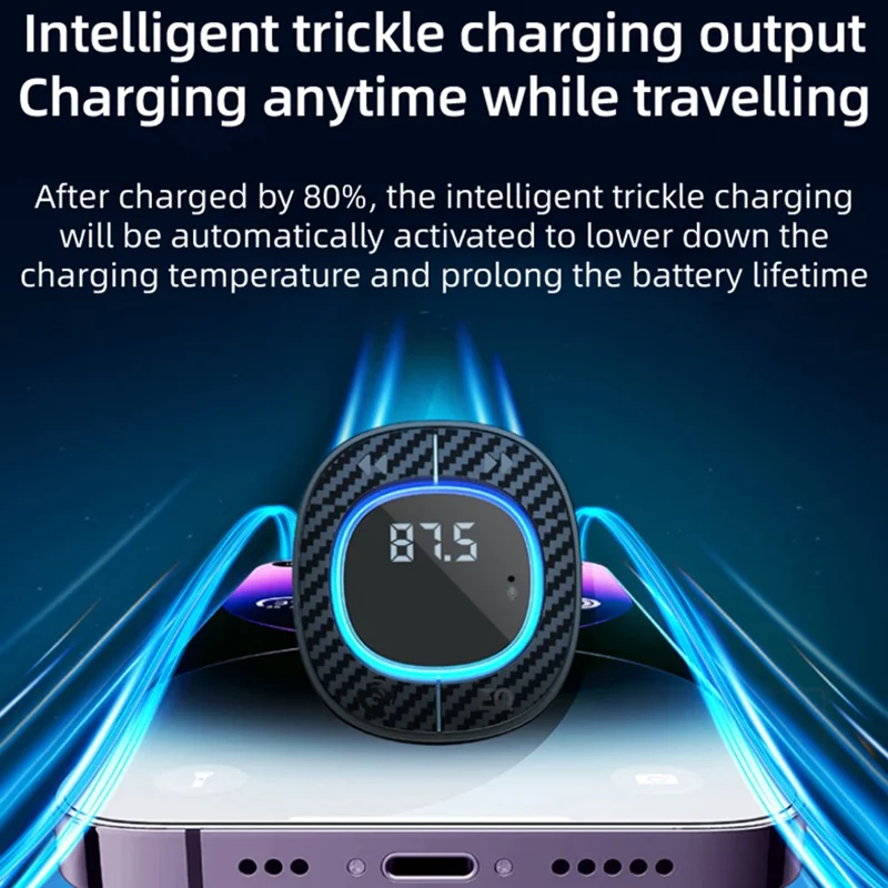 C42 Bluetooth-compatible Hands-free Call MP3 Music Player FM Transmitter Type-C + USB Car Charger Adapter