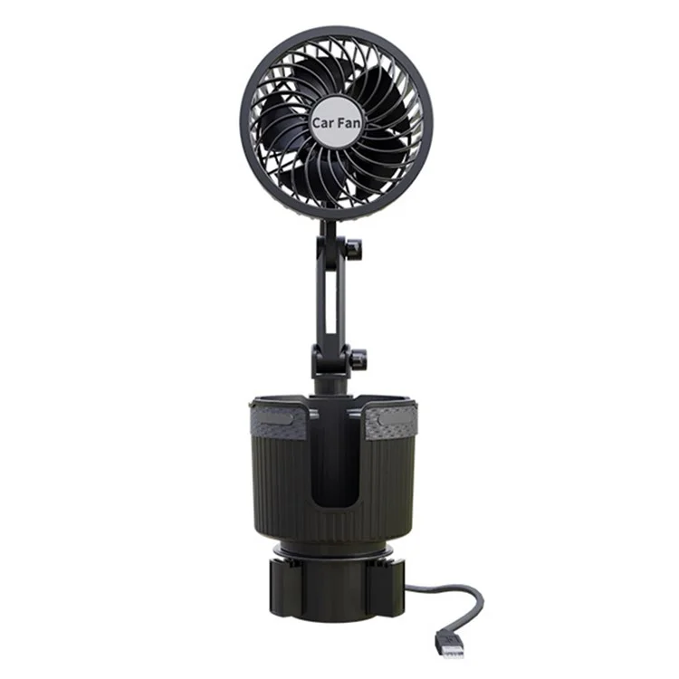 CARFU 4-inch Car Cup Holder Mount Fan SUV Truck Van Cooling Fan with Drink Insulation Cup Holder Function - 5V USB Plug