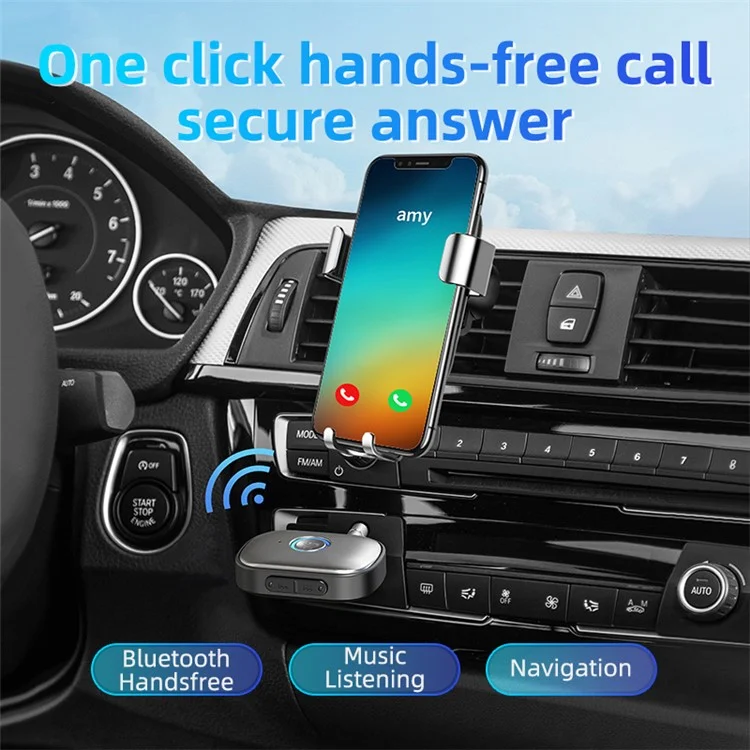 W1 Hands Free AUX Car Bluetooth Receiver Portable Mini BT 5.3 Receiver Car Audio Adapter