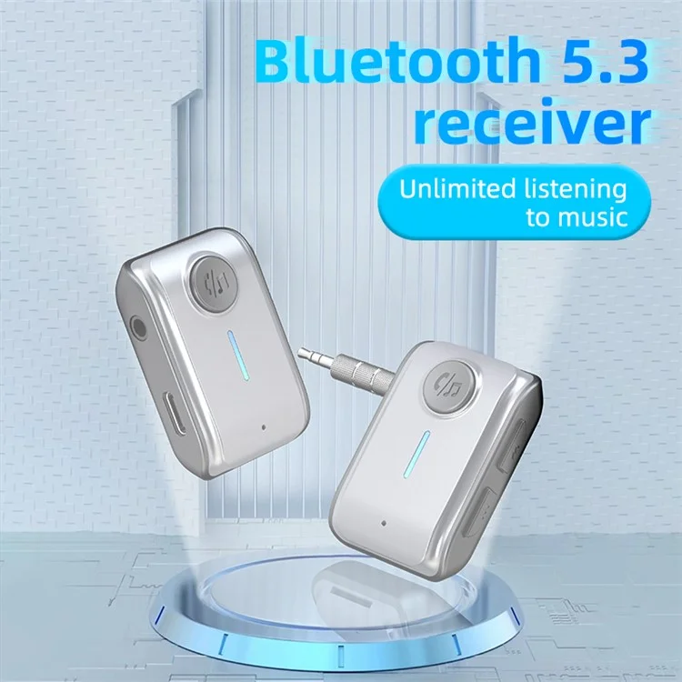 Receptor de Bluetooth para Carro W2 Hands Free AUX Portátil BT 5.3 com Entrada Tipo-C e Slot para Cartão TF