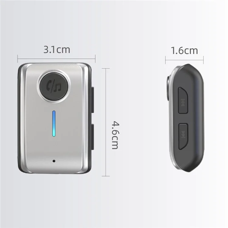 Receptor de Bluetooth para Carro W2 Hands Free AUX Portátil BT 5.3 com Entrada Tipo-C e Slot para Cartão TF