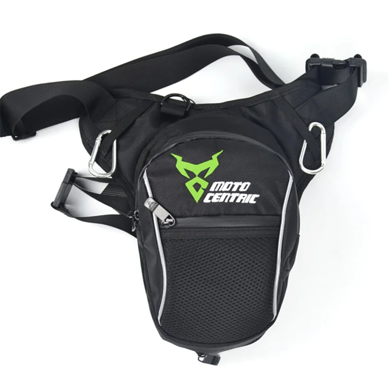 MOTOCENTRIC 11-MC-0100 Motorcycle Leg Bag 1680D Oxford Cloth Waterproof Crossbody Bag - Green Logo