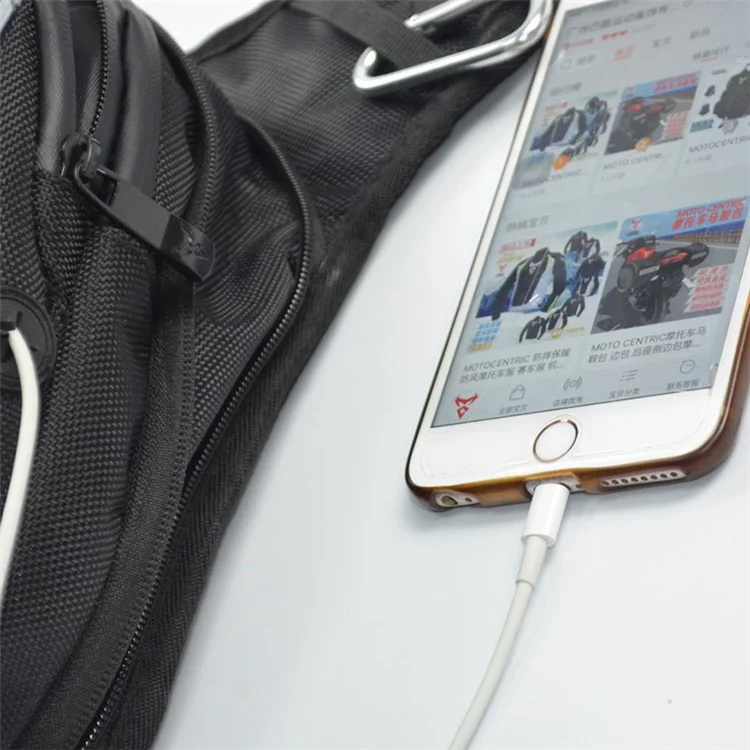 MOTOCENTRIC 11-MC-0100 Motorcycle Leg Bag 1680D Oxford Cloth Waterproof Crossbody Bag - Blue Logo