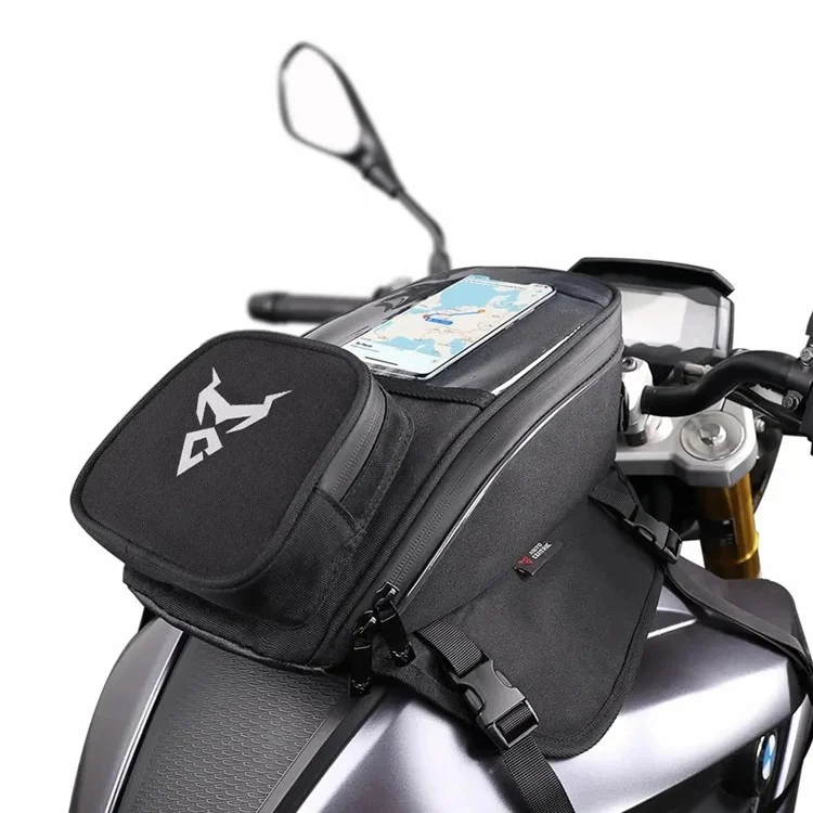 MOTOCENTRIC 11-MC-0109 1200D Oxford Cloth Magnetic Motorcycle Fuel Tank Bag with Touch Screen Phone Pocket - Blue Logo