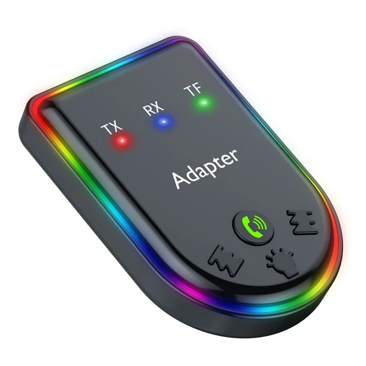 Q6 Portable Mini 2-en-1 Lecteur MP3 Bluetooth 5.3 Adaptateur Audio de Voiture Prise en charge Récepteur / Émetteur
