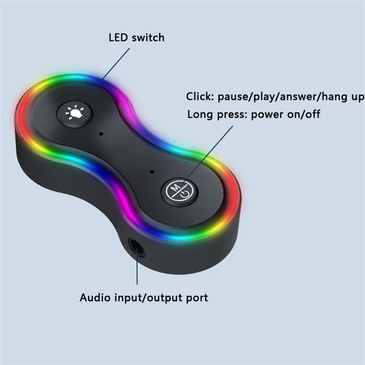 Q8 Bluetooth 5.3 Audio Adapter Portable 2-in-1 Wireless Receiver / Transmitter MP3 Player