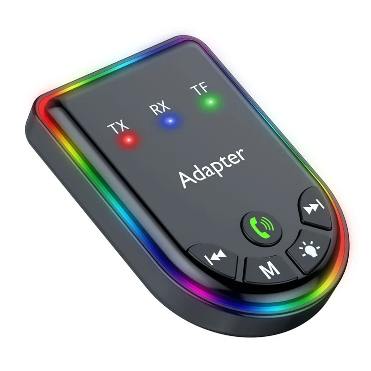 Q4 2-in-1 TX / RX Adapter Bluetooth-compatible 5.3 Car MP3 Player with Light