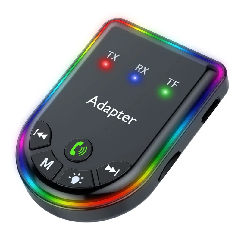 Q4 2-in-1 TX / RX Adapter Bluetooth-compatible 5.3 Car MP3 Player with Light