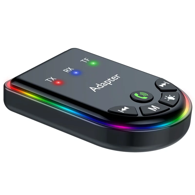 Q4 2-in-1 TX / RX Adapter Bluetooth-compatible 5.3 Car MP3 Player with Light