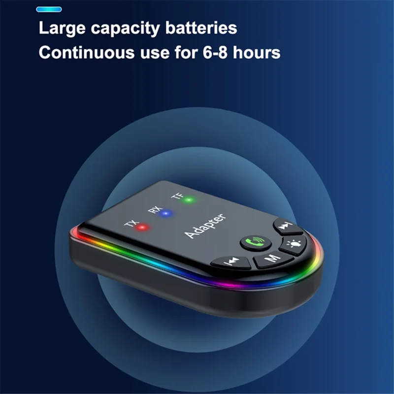 Q4 2-in-1 TX / RX Adapter Bluetooth-compatible 5.3 Car MP3 Player with Light
