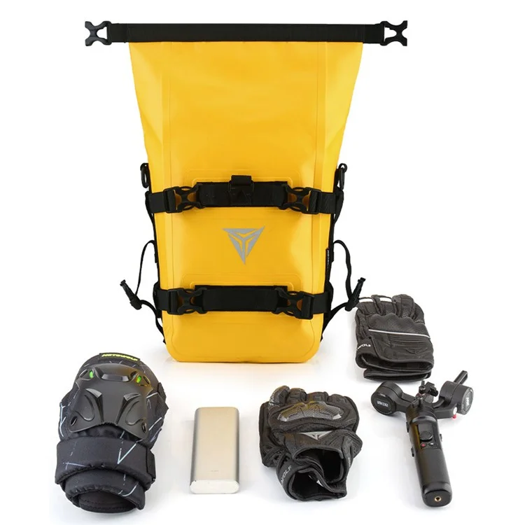MOTOWOLF MDL0715 Bolsa impermeable para depósito de motocicleta, alforja lateral a prueba de agua - Amarillo