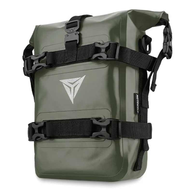 MOTOWOLF MDL0715 Waterproof Motor Bumper Dry Bag Motorcycle Tank Side Saddle Pack - Army Green