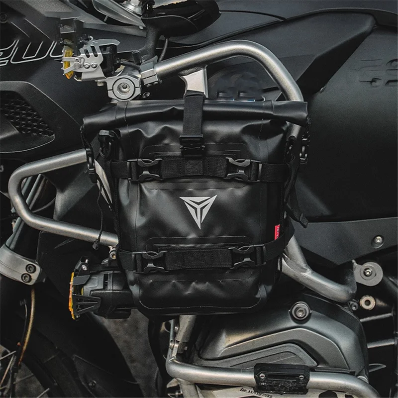 MOTOWOLF MDL0715 Waterproof Motor Bumper Dry Bag Motorcycle Tank Side Saddle Pack - Army Green