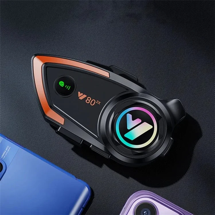 Y802x Hands-free Noise Reduction 500M Intercom Motorcycle Helmet Bluetooth-compatible Headset - Hard Mic