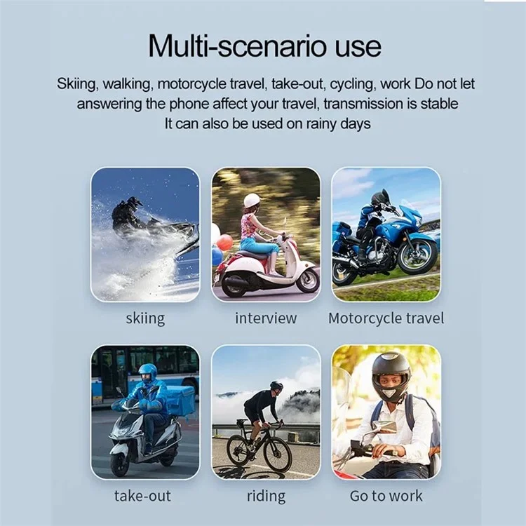 Y10-2X IPX6 Imperméable 300M Intercom Casque Moto Bluetooth Casque - Microphone rigide