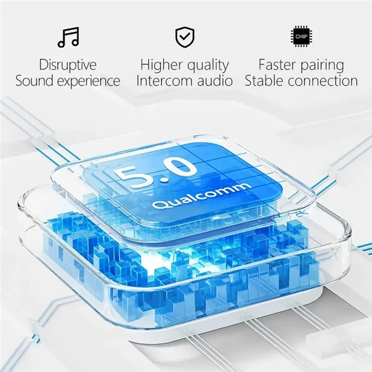 Q08-2X Motorcycle Bluetooth-compatible Headset Helmet Speakers Intercom 2 Riders 1000M Deep Bass-Resonance - Hard Microphone