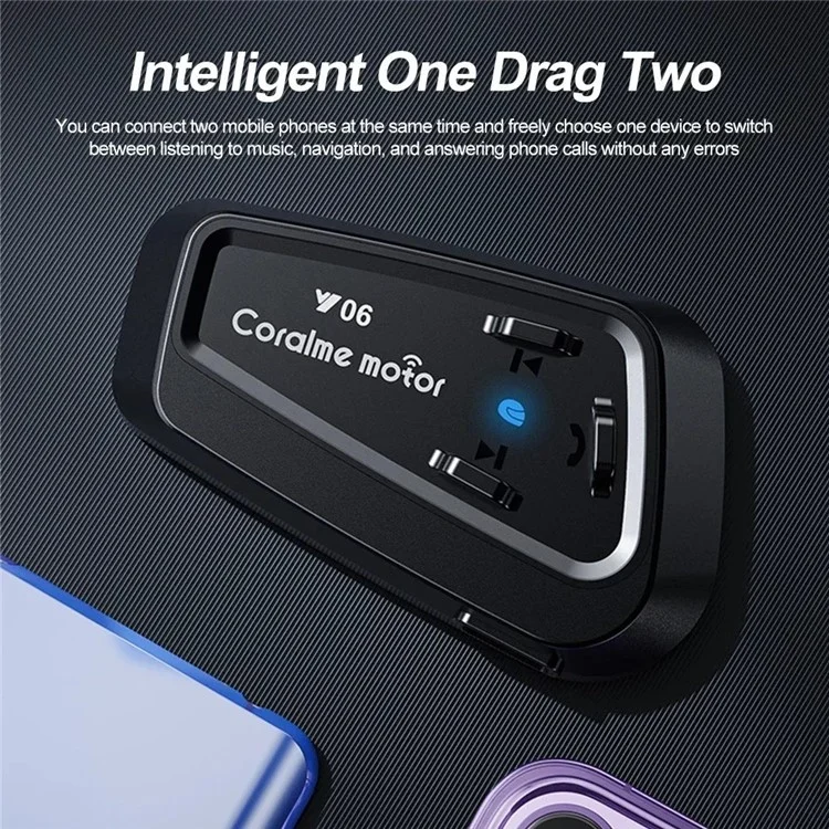Y06 Motorcycle Helmet Bluetooth-compatible Headset Waterproof Noise Reduction Wireless Bluetooth-compatible Headphones - Hard Microphone