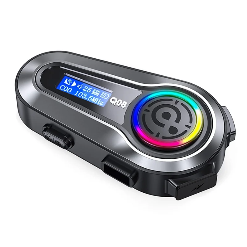 Q08 Motorcycle Helmet Bluetooth-compatible Headset Wireless Headphones FM Radio IPX6 Waterproof Headset - Hard Microphone