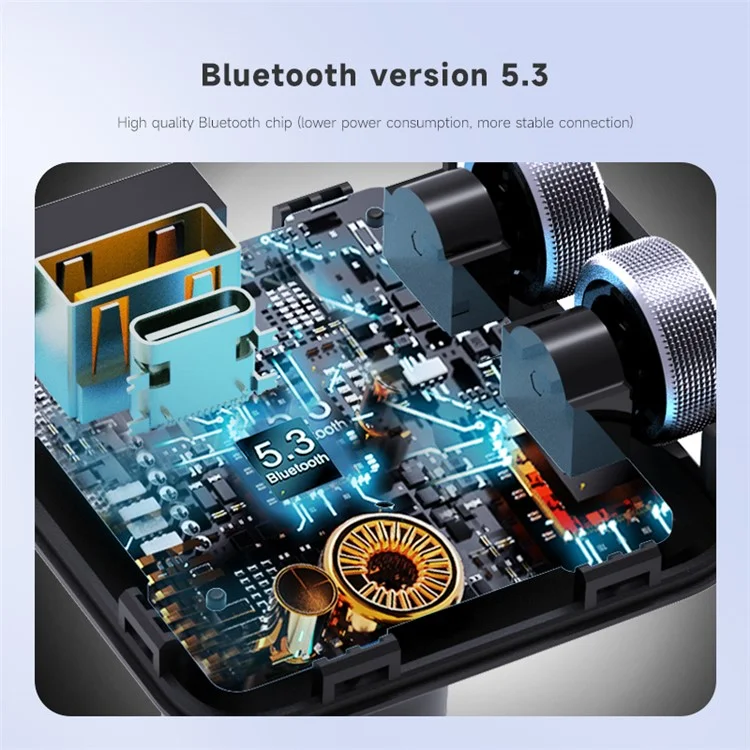 MT04 Bluetooth-Adapter für Autos, FM-Sender, HiFi-Musik-MP3-Player, Typ-C + USB-Autoladegerät