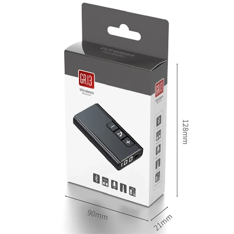 GR13 Car Bluetooth-compatible Adapter Power Digital Display Audio Music Wireless Receiver Hands-free Call Adapter