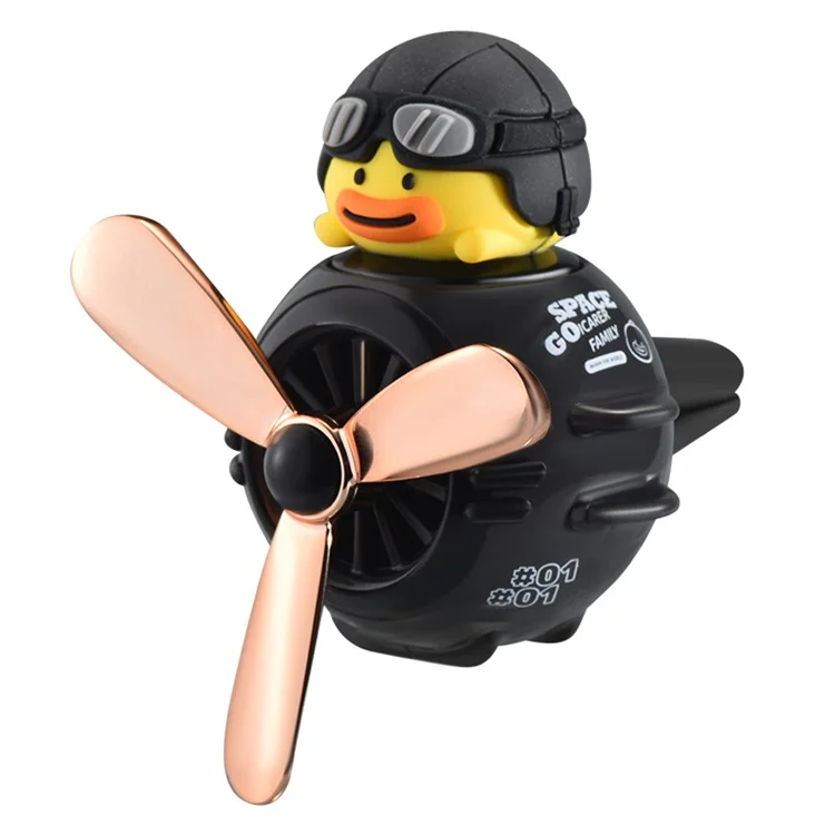 ICARER FAMILIE Cartoon Tier Flugzeug Auto Aromatherapie Luftauslass Clip Lufterfrischer - Schwarze Ente 